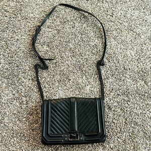 Rebecca Minkoff Chevron quilted small love Crossbody, broken outer-shell clasp